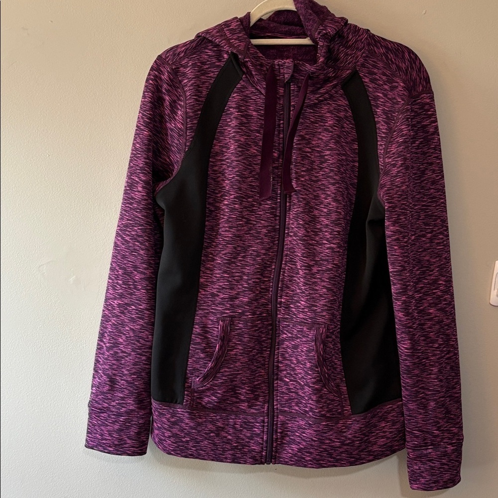 Ideology Purple Zip-Up Jacket W/hood size L
